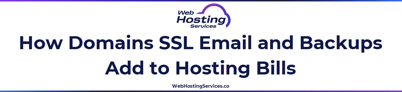 This section explains common hosting add-ons that increase total cost, including domain registration, SSL certificates, email hosting, backups, malware scanning, performance tools and priority support.