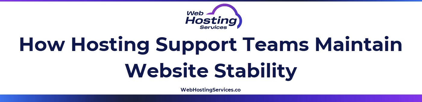 Text-based image describing how hosting support teams monitor servers help troubleshoot issues and maintain uptime.