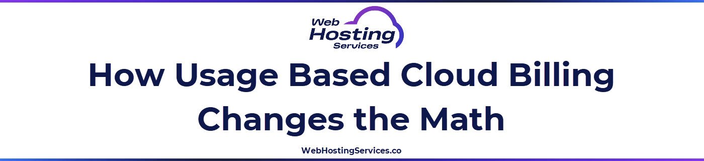 This section explains how cloud hosting charges based on compute time, storage consumed, and outbound data transfer, plus add-ons like load balancers and managed databases.