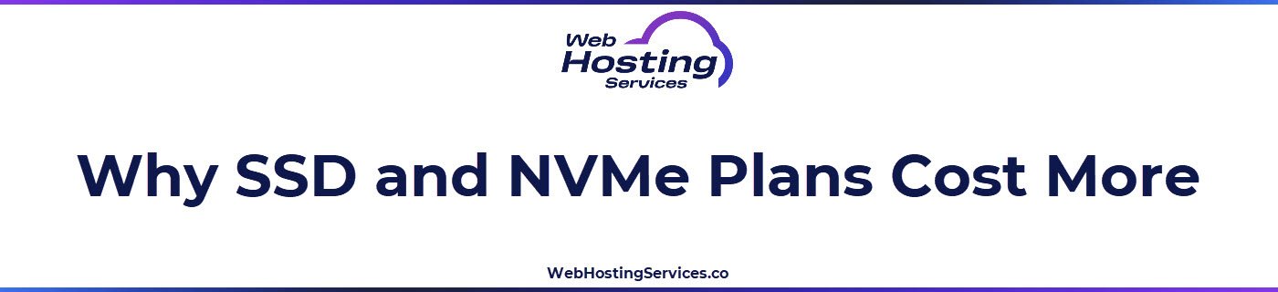 This section explains how storage costs increase with capacity and performance, especially when plans include SSD or NVMe for faster databases and file access.