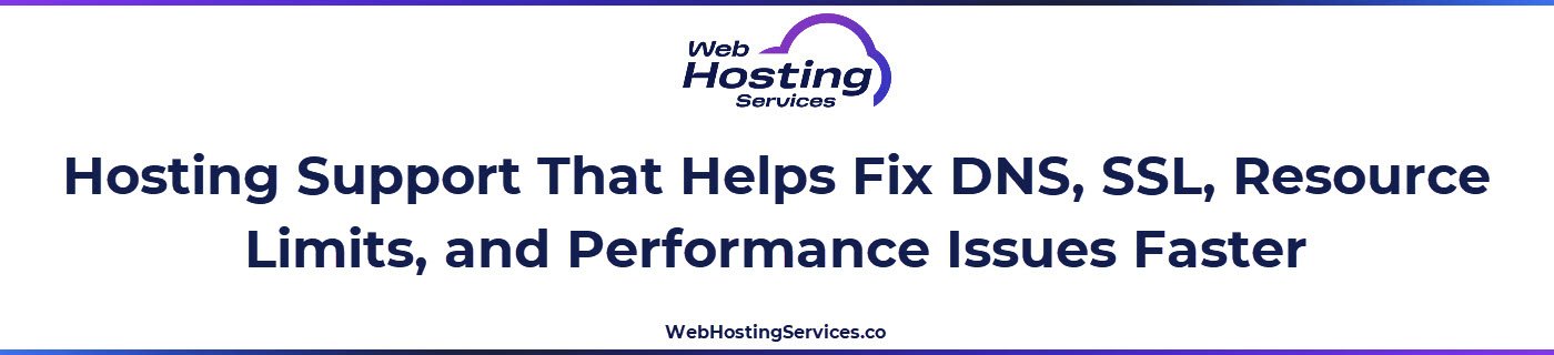 This section describes why hosting support matters for troubleshooting DNS, SSL, performance, and migrations.