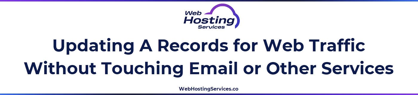 This section explains how to update A records and CNAME records to switch web traffic to a new hosting server without changing nameservers or affecting email and other DNS-dependent services.