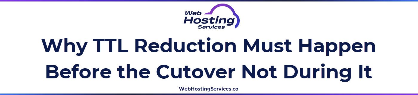 This section explains how DNS TTL reduction works, why it must happen before the cutover and how to calculate the correct wait time based on the original TTL value.
