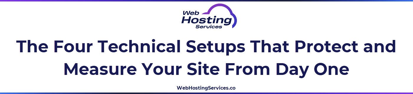 This section explains how to set up Google Analytics, Google Search Console, automated backups and uptime monitoring on a first website on launch day before any visitors arrive.