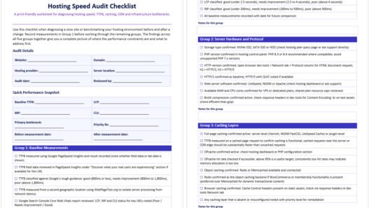 Hosting Speed Audit Checklist - Diagnose What Is Slowing Your Site Down