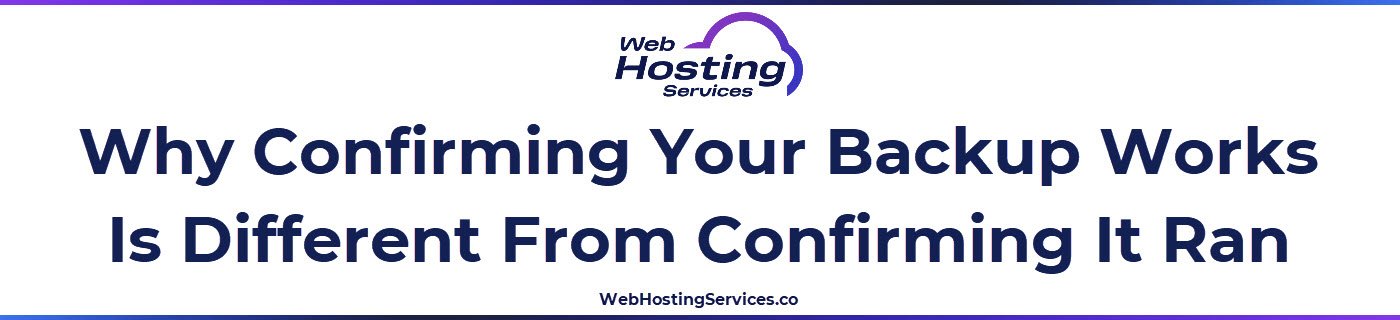 This section explains the difference between a backup running and a backup being restorable, why monthly test restores matter and what common backup failure patterns look like in practice.
