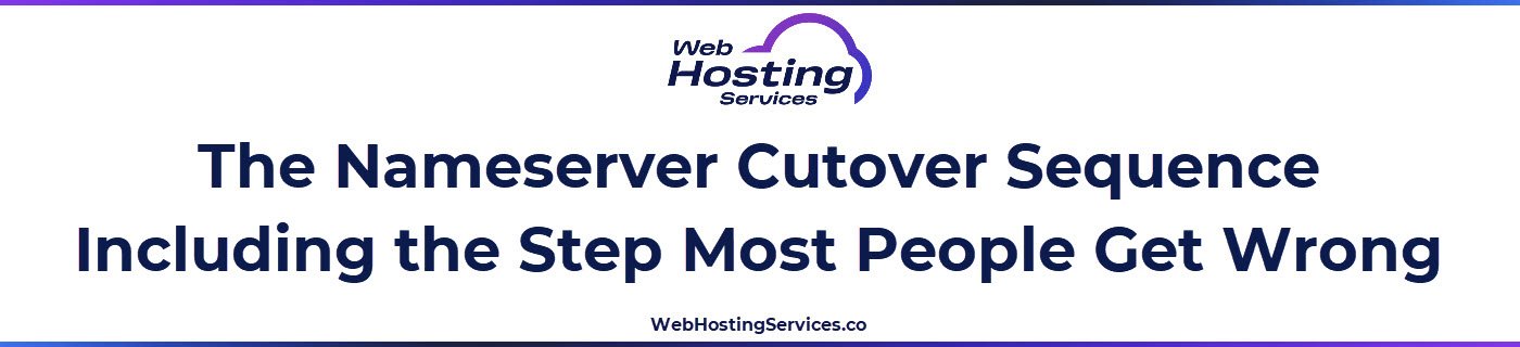 This section explains the correct sequence for a nameserver cutover including recreating the full DNS zone at the new provider before changing nameservers at the registrar and why the order matters.