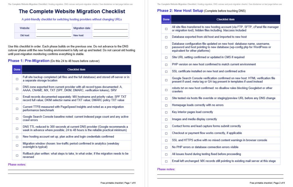 Website Migration Checklist - How to Switch Hosting Without Losing Your Site or Rankings