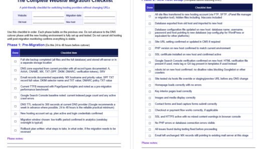 Website Migration Checklist - How to Switch Hosting Without Losing Your Site or Rankings