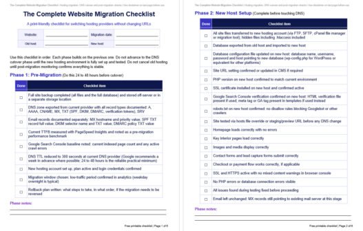 Website Migration Checklist - How to Switch Hosting Without Losing Your Site or Rankings