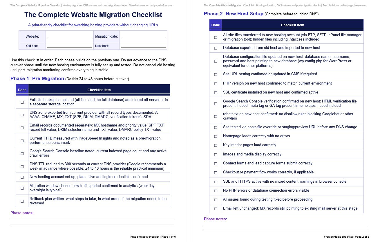Website Migration Checklist - How to Switch Hosting Without Losing Your Site or Rankings