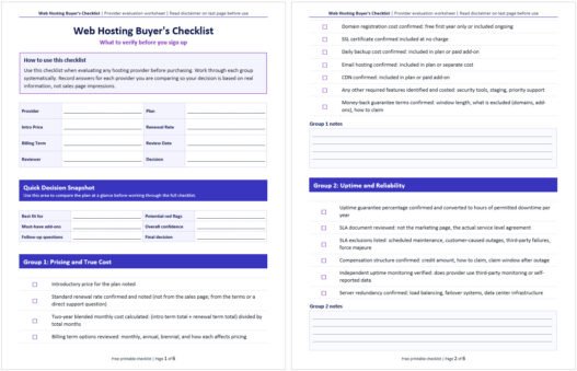Web Hosting Buyer's Checklist: What to Verify Before You Sign Up