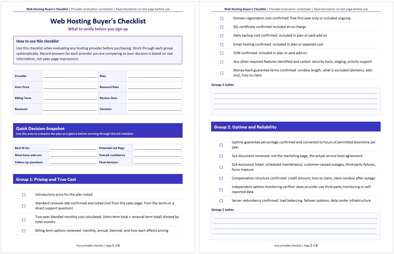 Web Hosting Buyer's Checklist: What to Verify Before You Sign Up