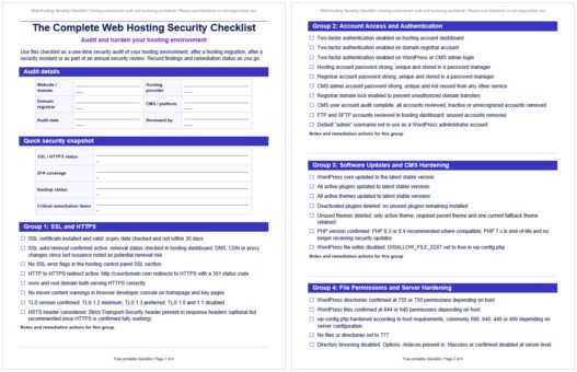 Web Hosting Security Checklist - Audit and Harden Your Hosting Environment